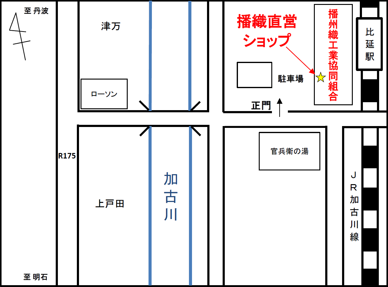 播織ショップの地図